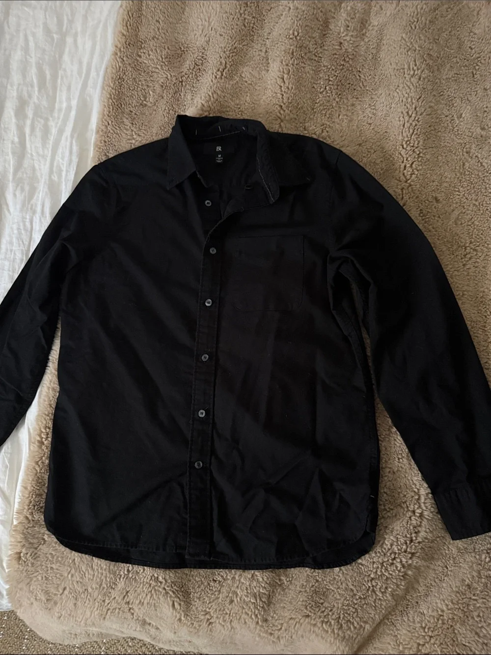 Banana Republic Black Standard-Fit Oxford Button-Down Shirt